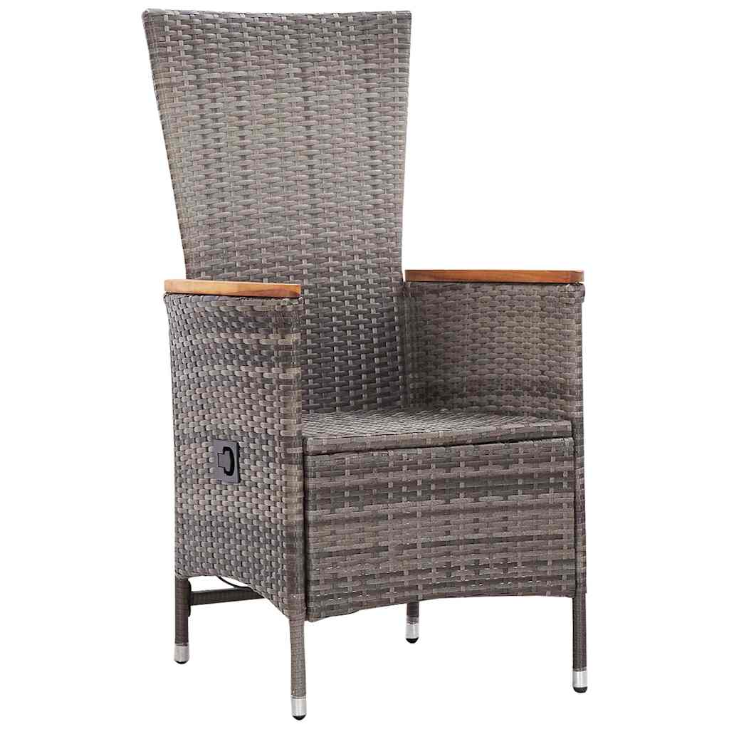 Vidaxl tuinstoelen 2 st met kussens poly rattan grijs