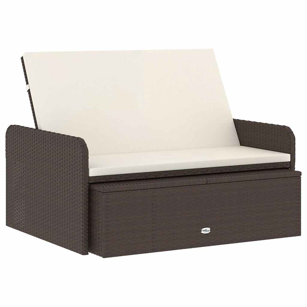 Vidaxl 2-delige loungeset met kussens poly rattan bruin