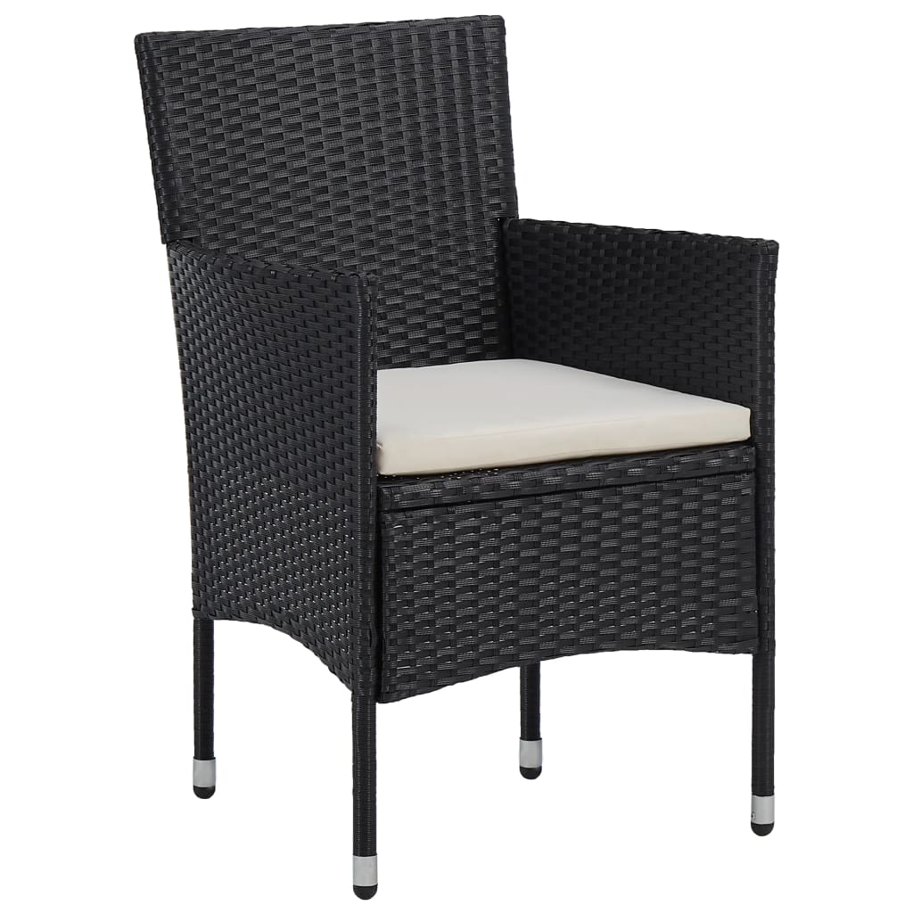 Vidaxl tuinstoelen 2 st poly rattan zwart