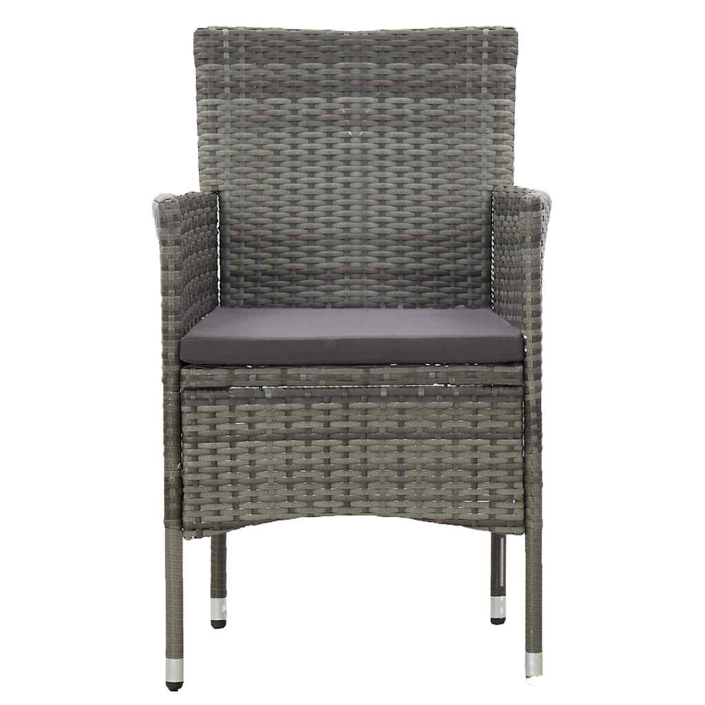 Vidaxl tuinstoelen 2 st poly rattan grijs