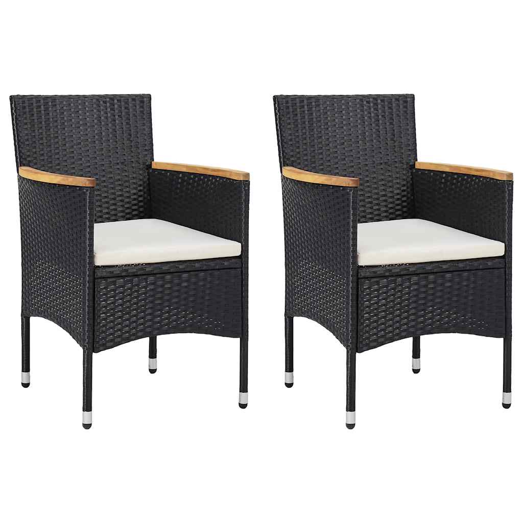 Vidaxl tuinstoelen 2 st poly rattan zwart