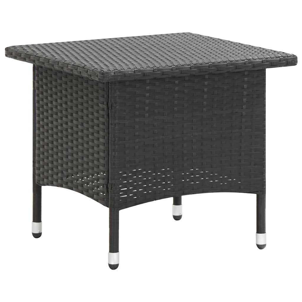 Vidaxl theetafel 50x50x47 cm poly rattan zwart