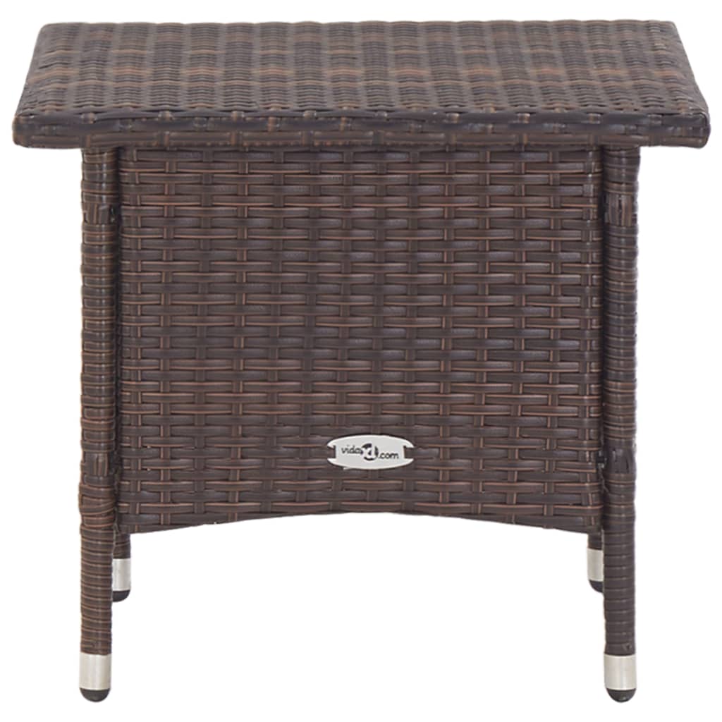 Vidaxl theetafel 50x50x47 cm poly rattan bruin