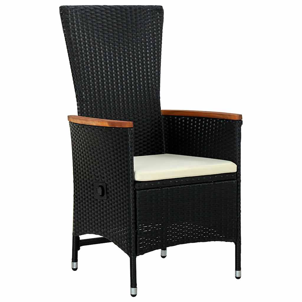Vidaxl tuinstoelen 2 st met kussens poly rattan zwart