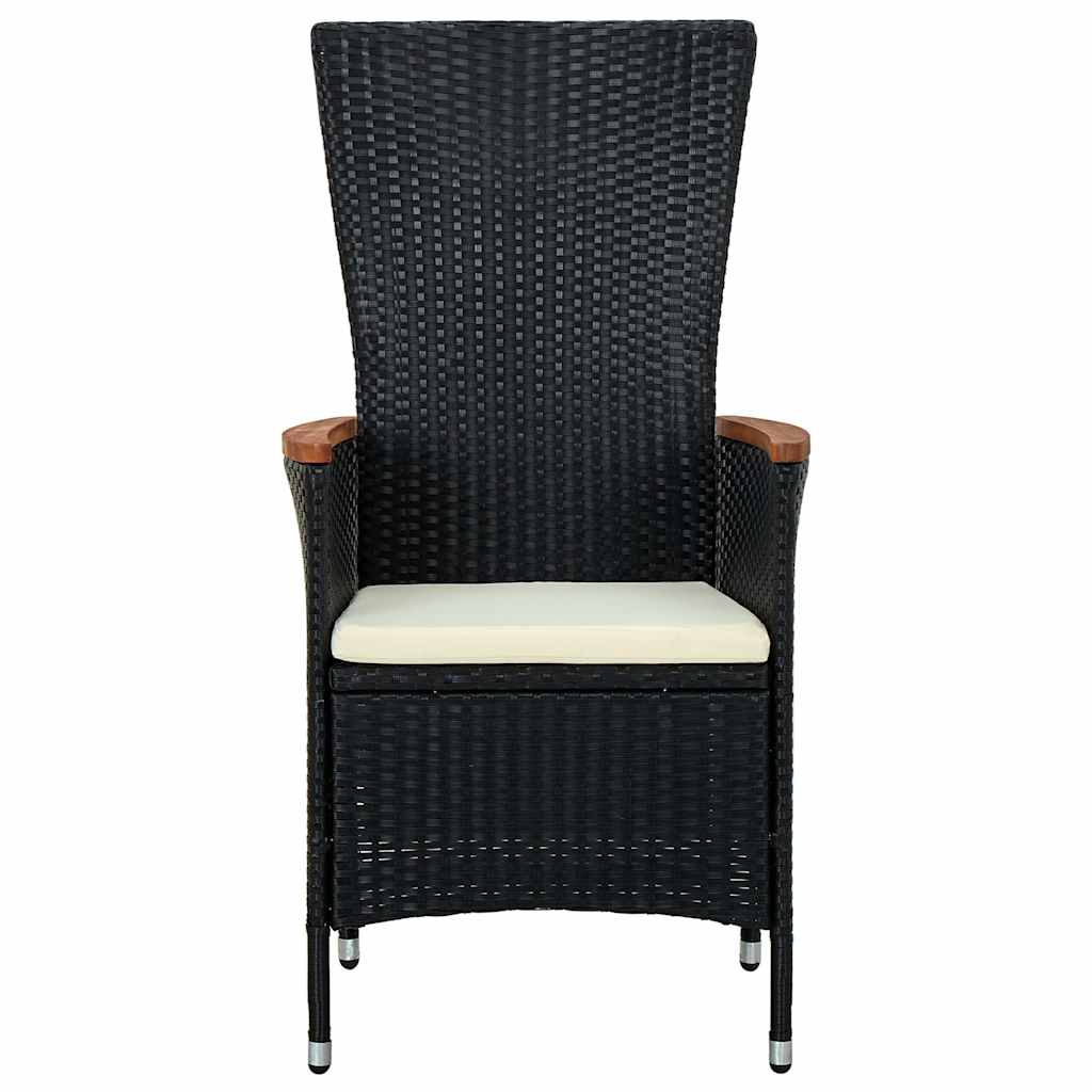 Vidaxl tuinstoelen 2 st met kussens poly rattan zwart