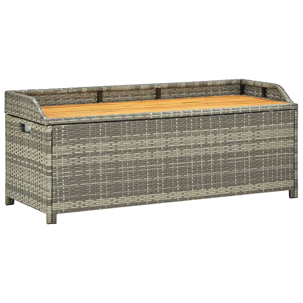 Vidaxl tuinopbergbank 120 cm poly rattan grijs