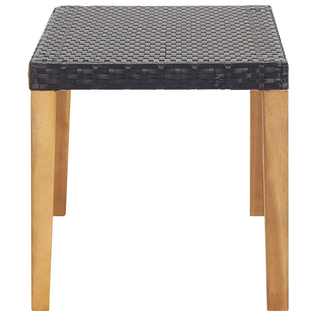 Vidaxl tuinbank 120 cm poly rattan en massief acaciahout zwart