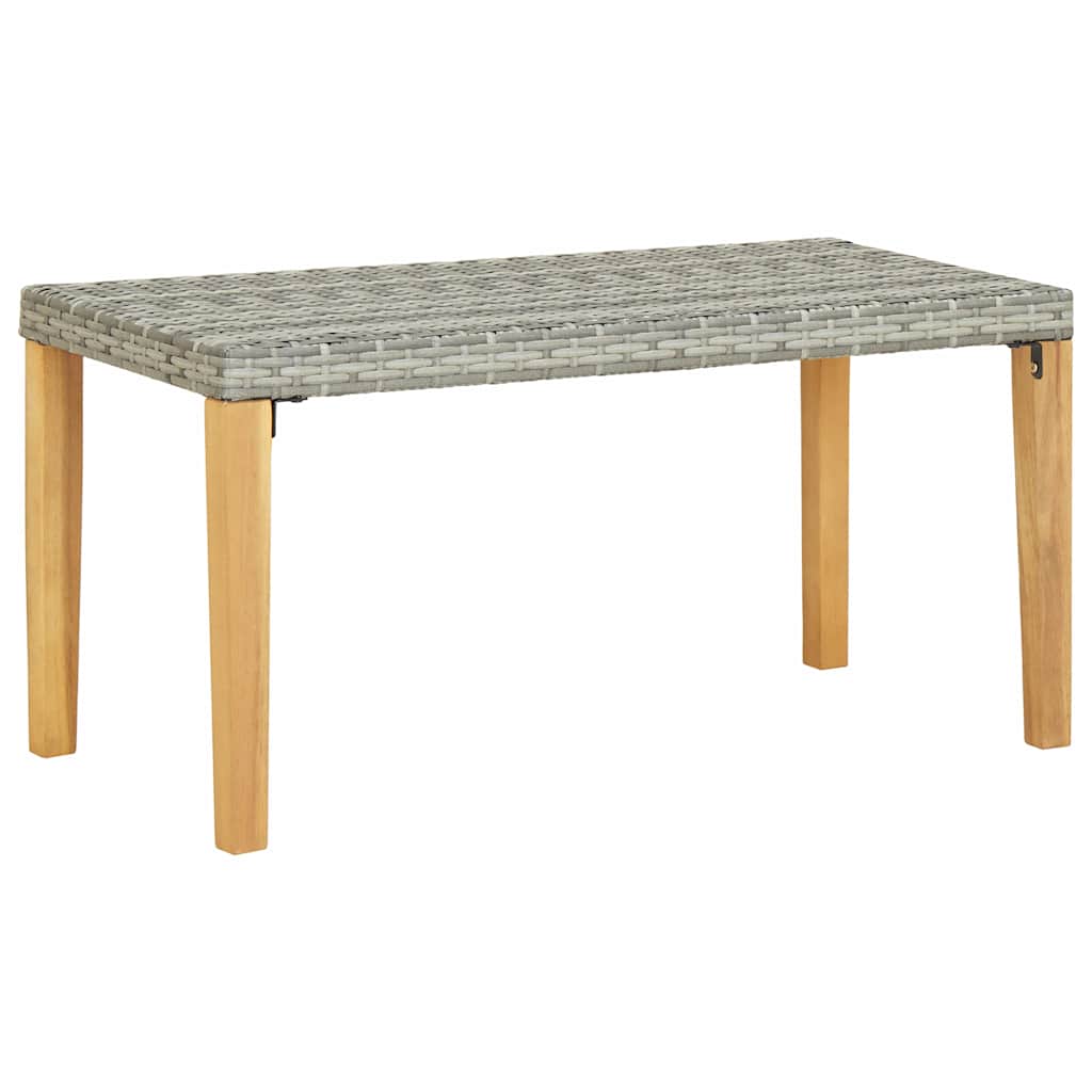 Vidaxl tuinbank 120 cm poly rattan en massief acaciahout grijs