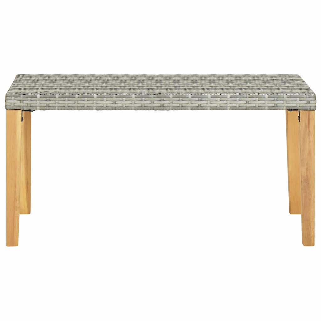 Vidaxl tuinbank 120 cm poly rattan en massief acaciahout grijs
