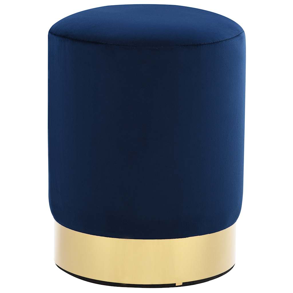 Vidaxl kruk fluweel 28 x 36 cm blauw en goudkleurig