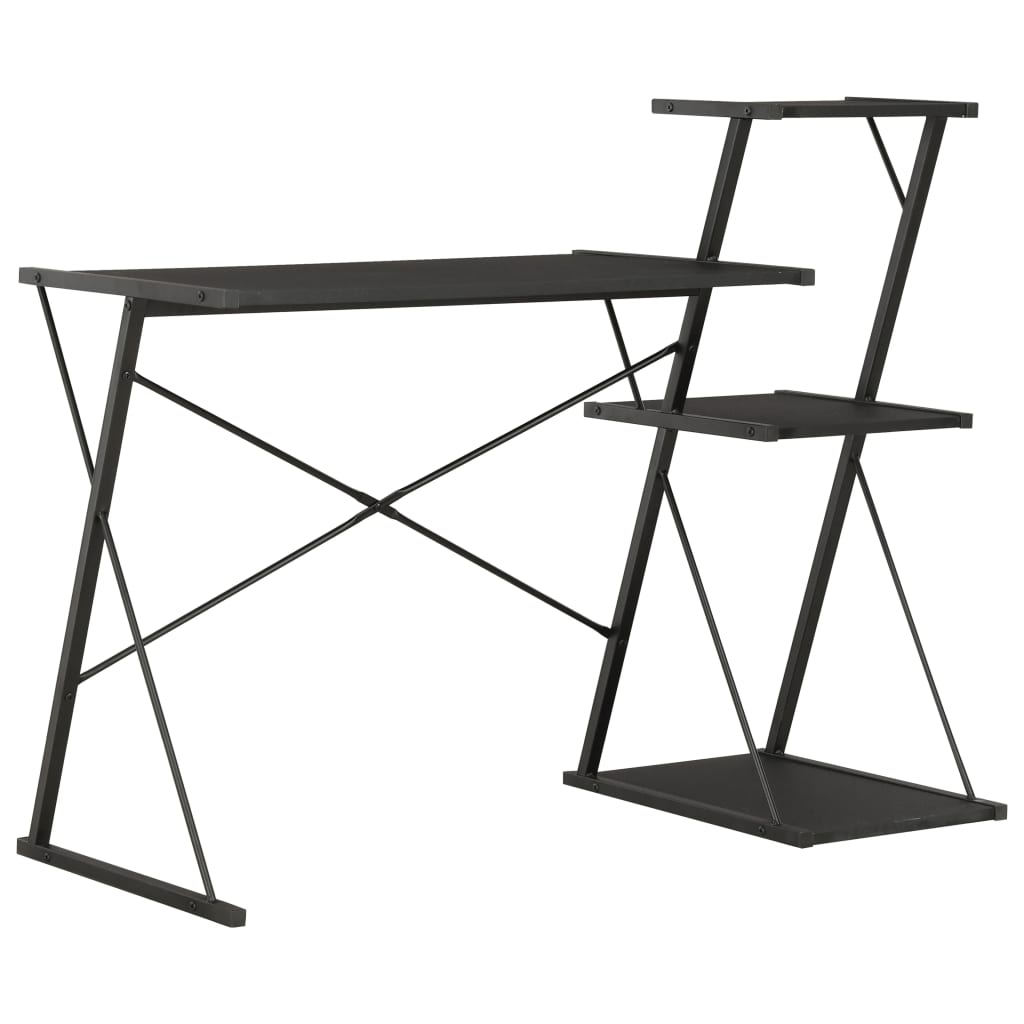 Vidaxl bureau met schap 116x50x93 cm zwart
