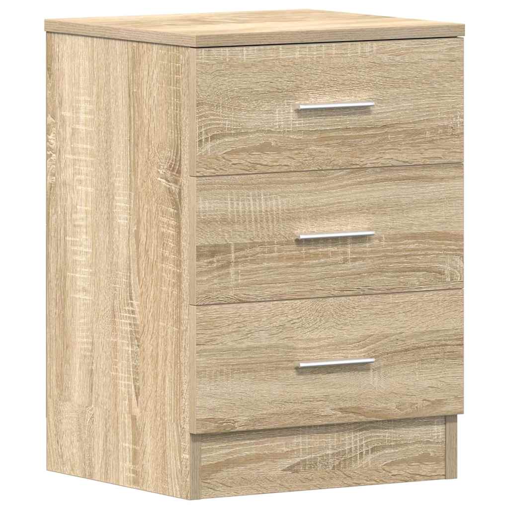 Vidaxl nachtkastje 38x35x56 cm bewerkt hout sonoma eikenkleurig