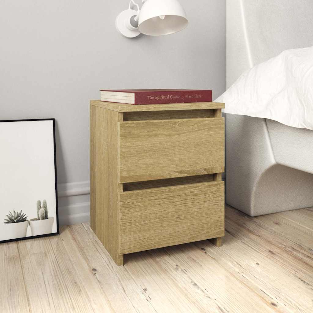 Vidaxl nachtkastje 30x30x40 cm bewerkt hout sonoma eikenkleurig