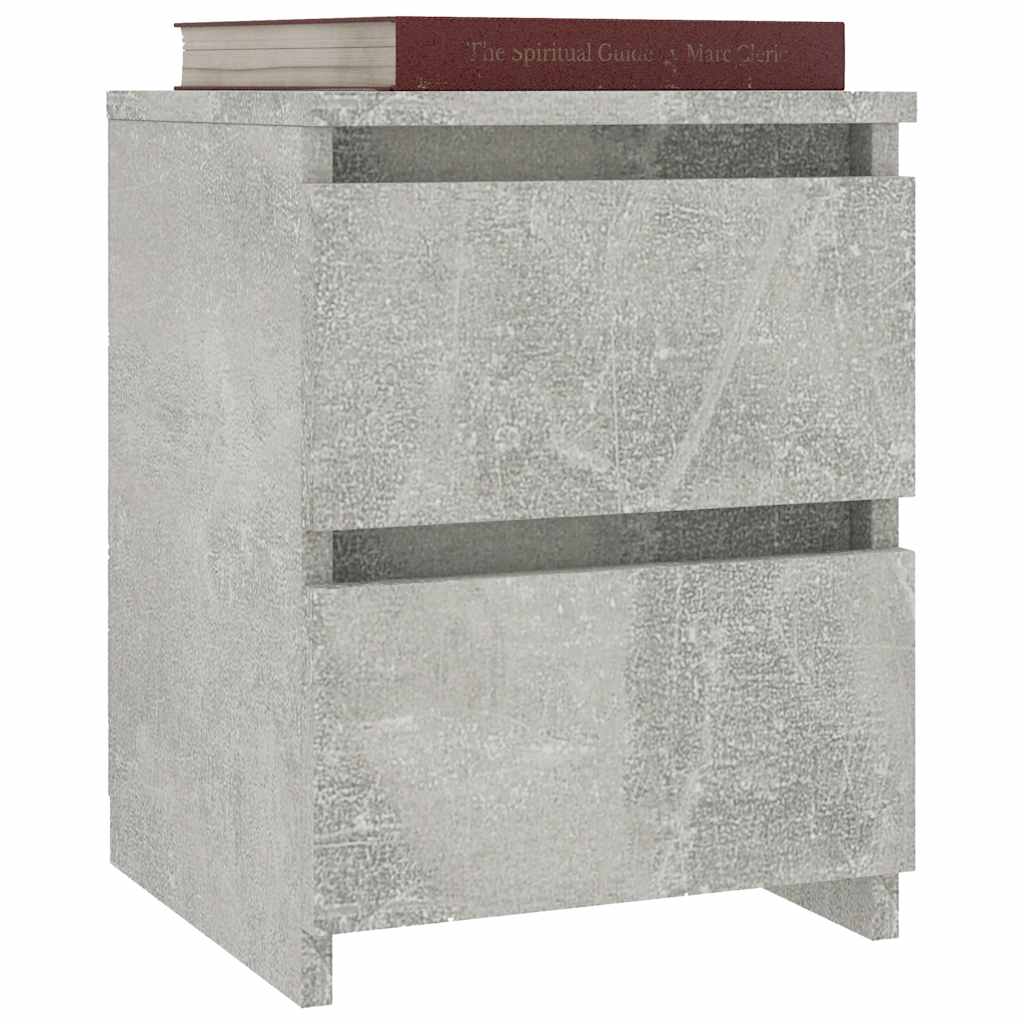 Vidaxl nachtkastjes 2 st 30x30x40 cm bewerkt hout betongrijs