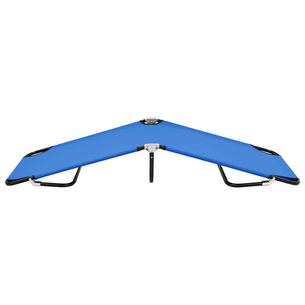 Vidaxl ligbed inklapbaar staal blauw