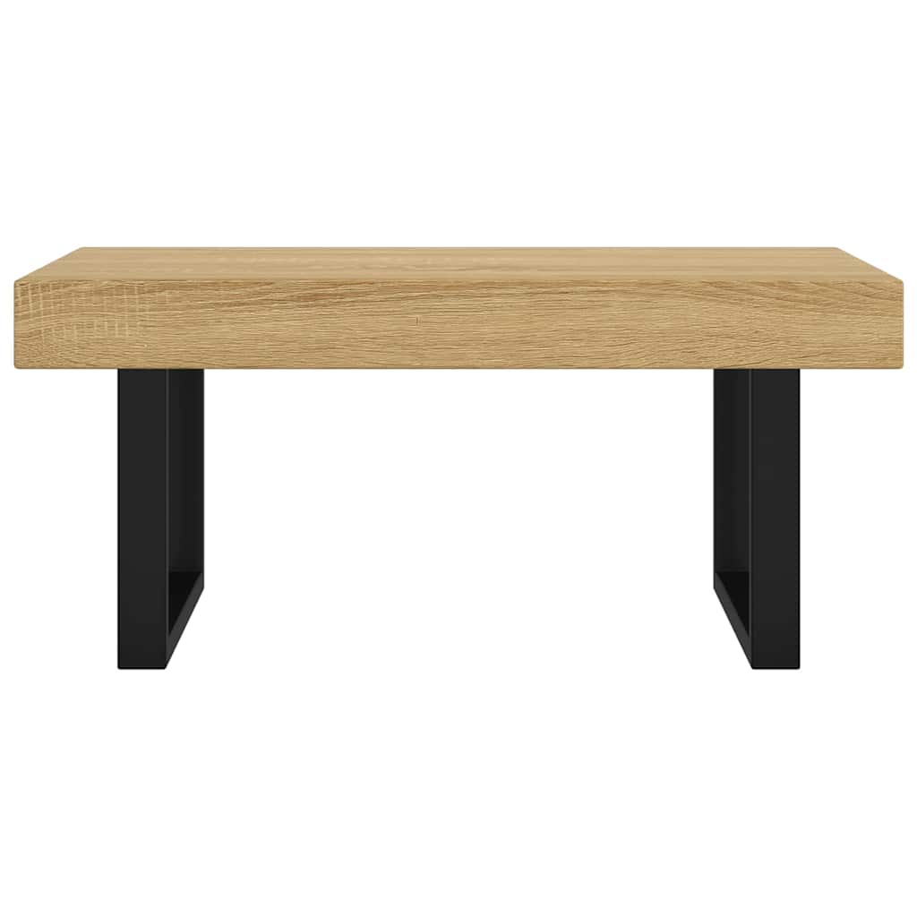 Vidaxl salontafel 90x45x40 cm mdf en ijzer lichtbruin en zwart