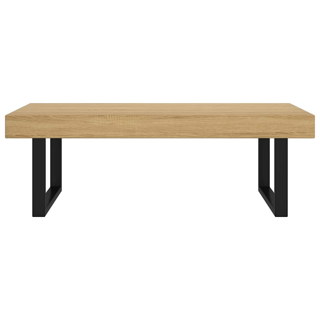 Vidaxl salontafel 120x60x40 cm mdf en ijzer lichtbruin en zwart