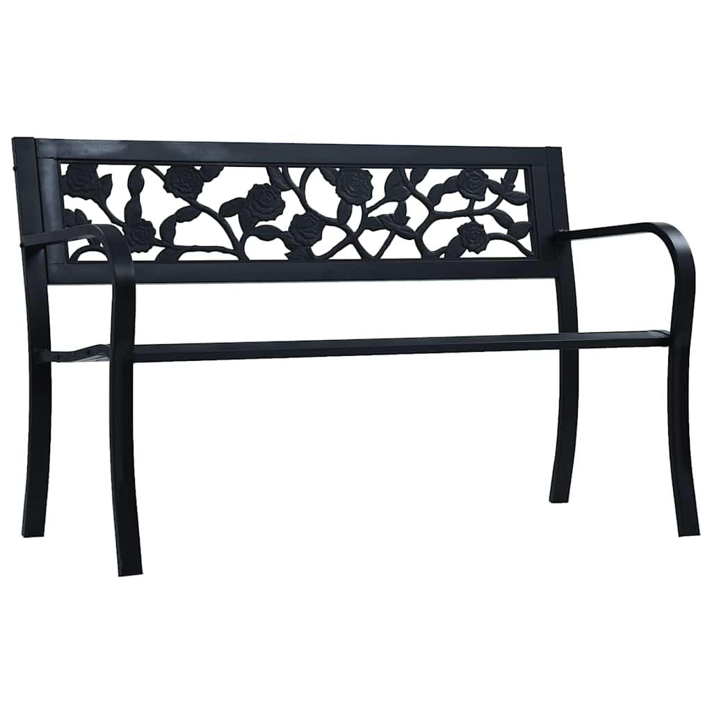 Vidaxl tuinbank 125 cm staal zwart
