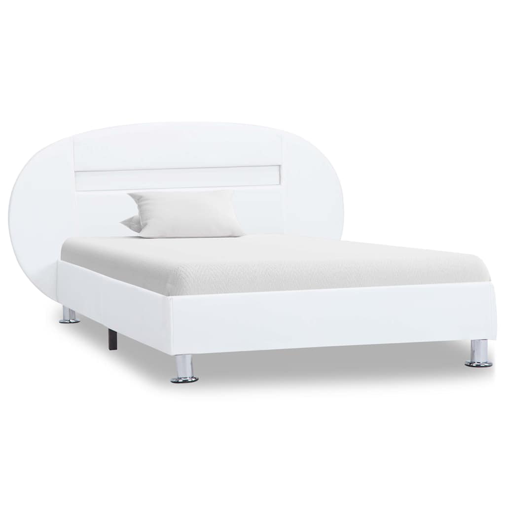 Vidaxl bedframe met led kunstleer wit 100x200 cm