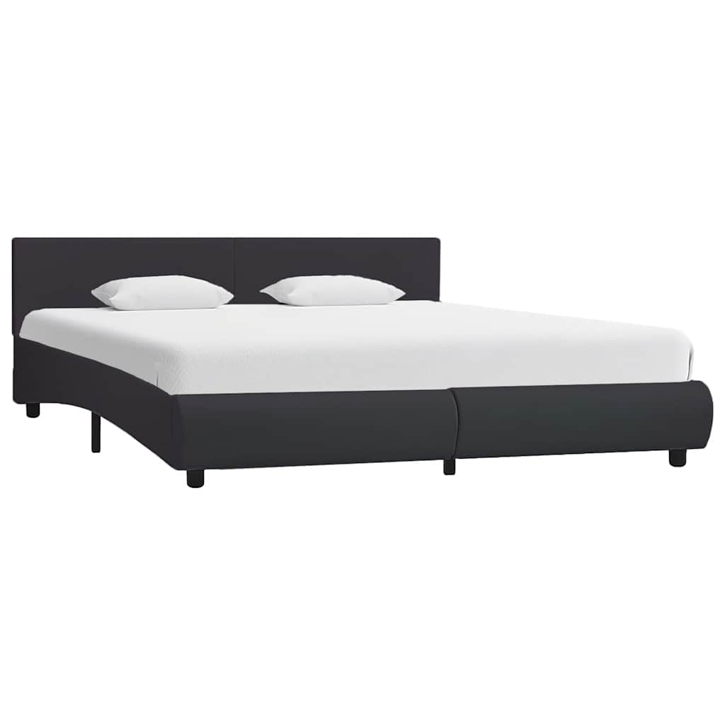 Vidaxl bedframe met led kunstleer zwart 160x200 cm