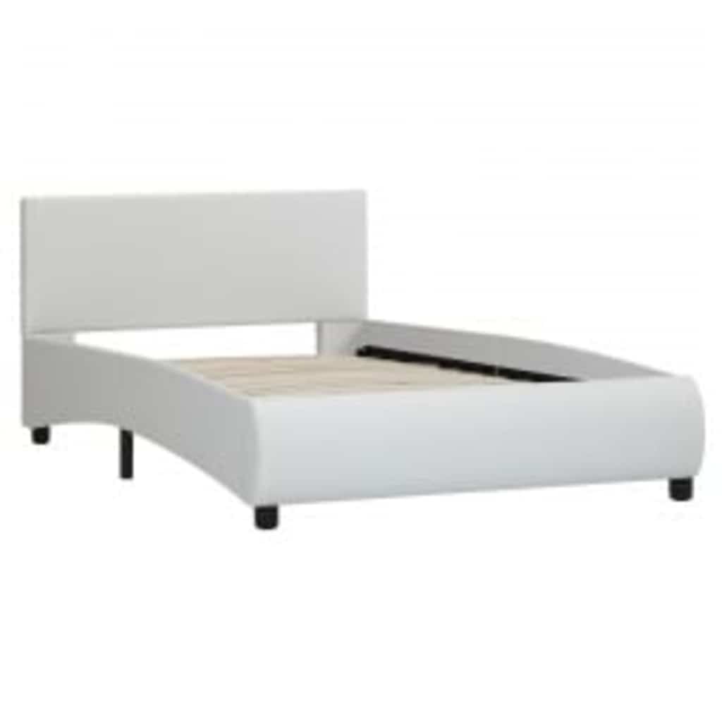 Vidaxl bedframe met led kunstleer wit 100x200 cm