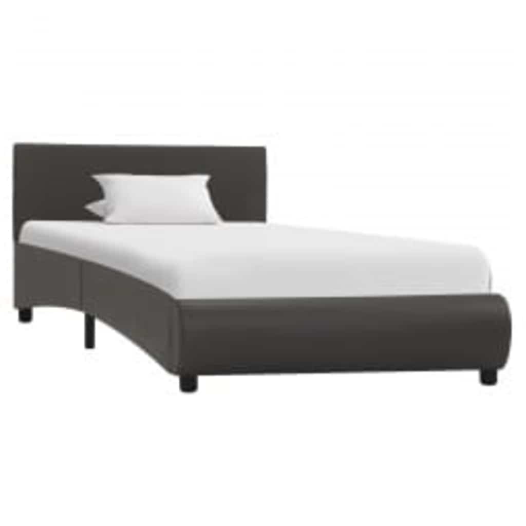 Vidaxl bedframe met led kunstleer grijs 100x200 cm