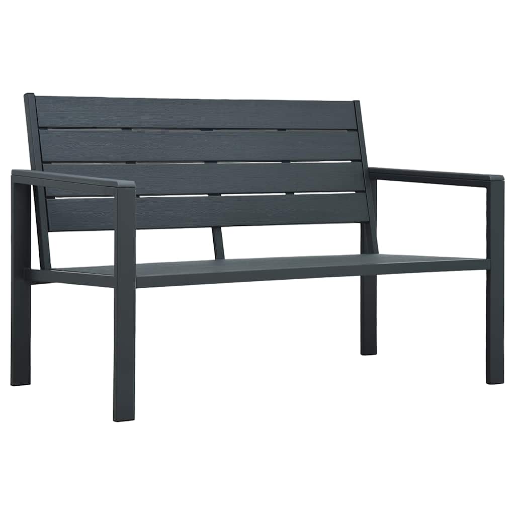 Vidaxl tuinbank hout-look 120 cm hdpe grijs
