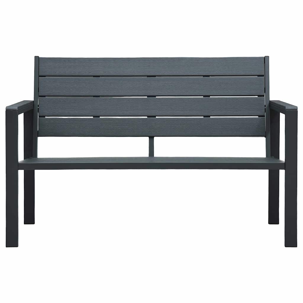 Vidaxl tuinbank hout-look 120 cm hdpe grijs