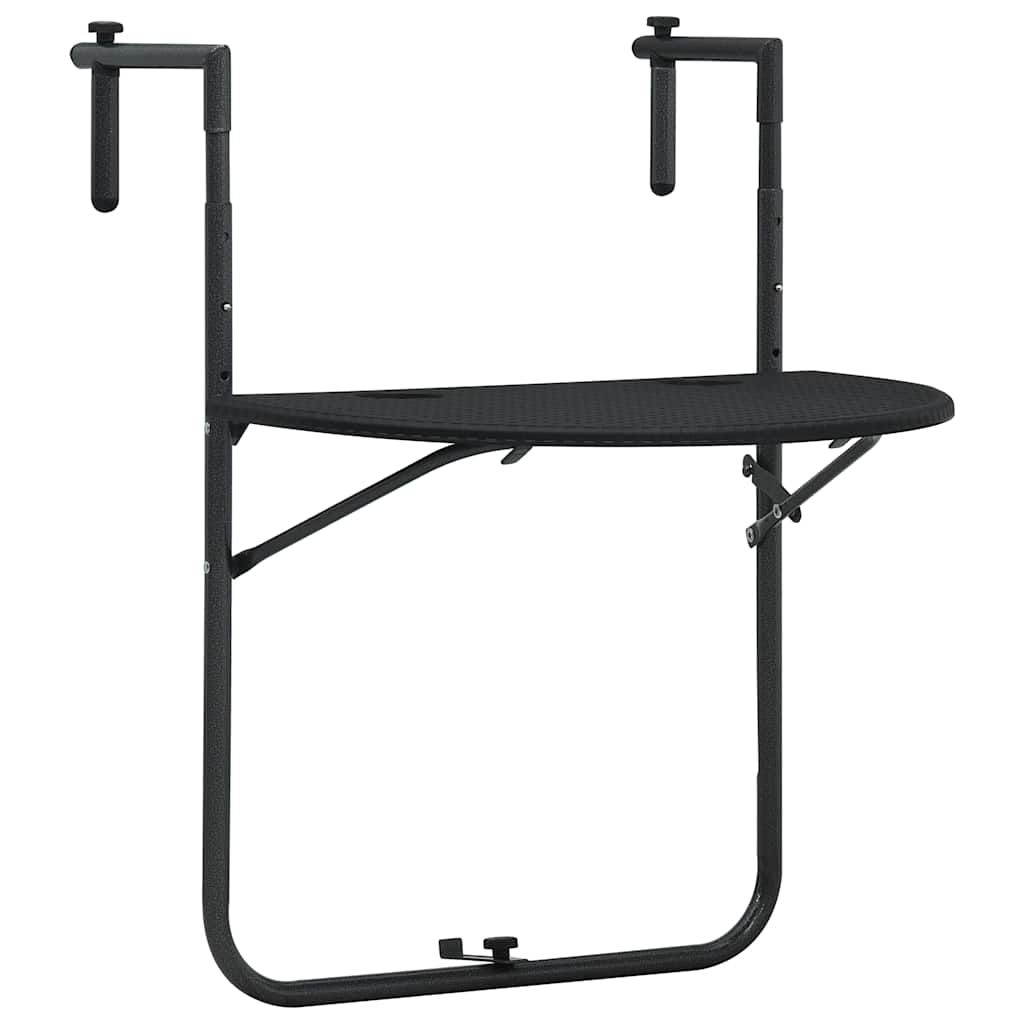 Vidaxl balkontafel hangend 60x64x83,5 cm rattan-look kunststof zwart