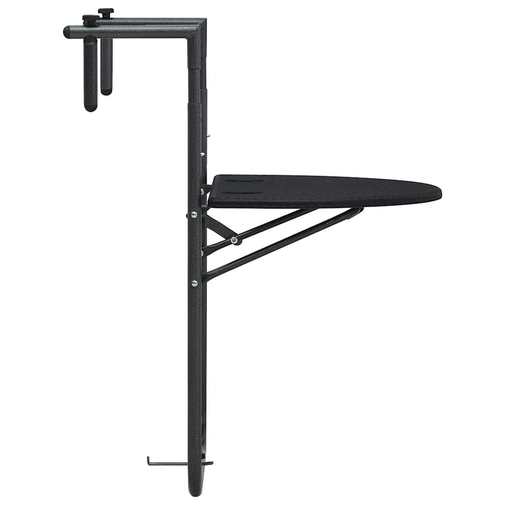 Vidaxl balkontafel hangend 60x64x83,5 cm rattan-look kunststof zwart