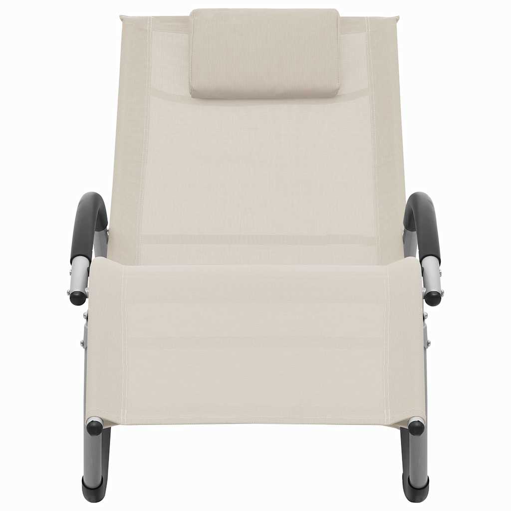 Vidaxl ligbed met kussen textileen crème