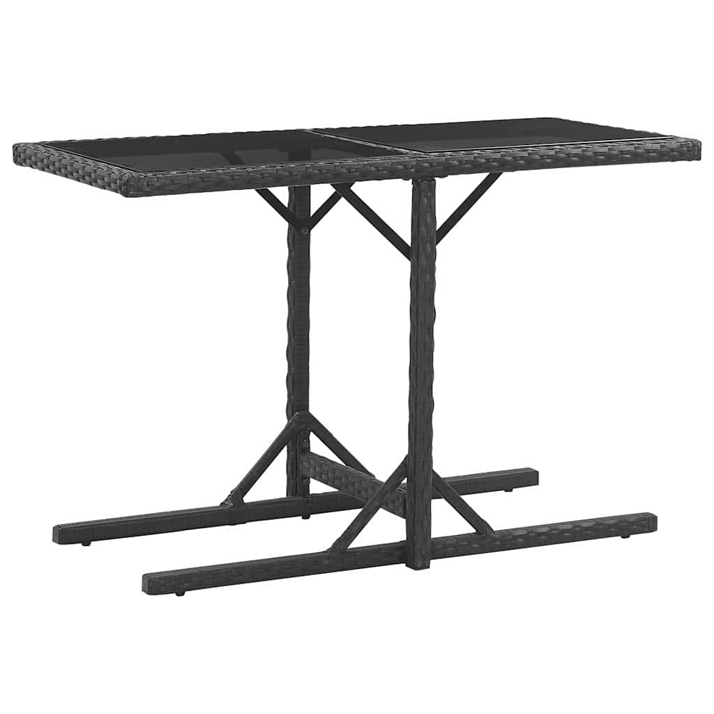 Vidaxl 3-delige tuinset met kussens poly rattan zwart