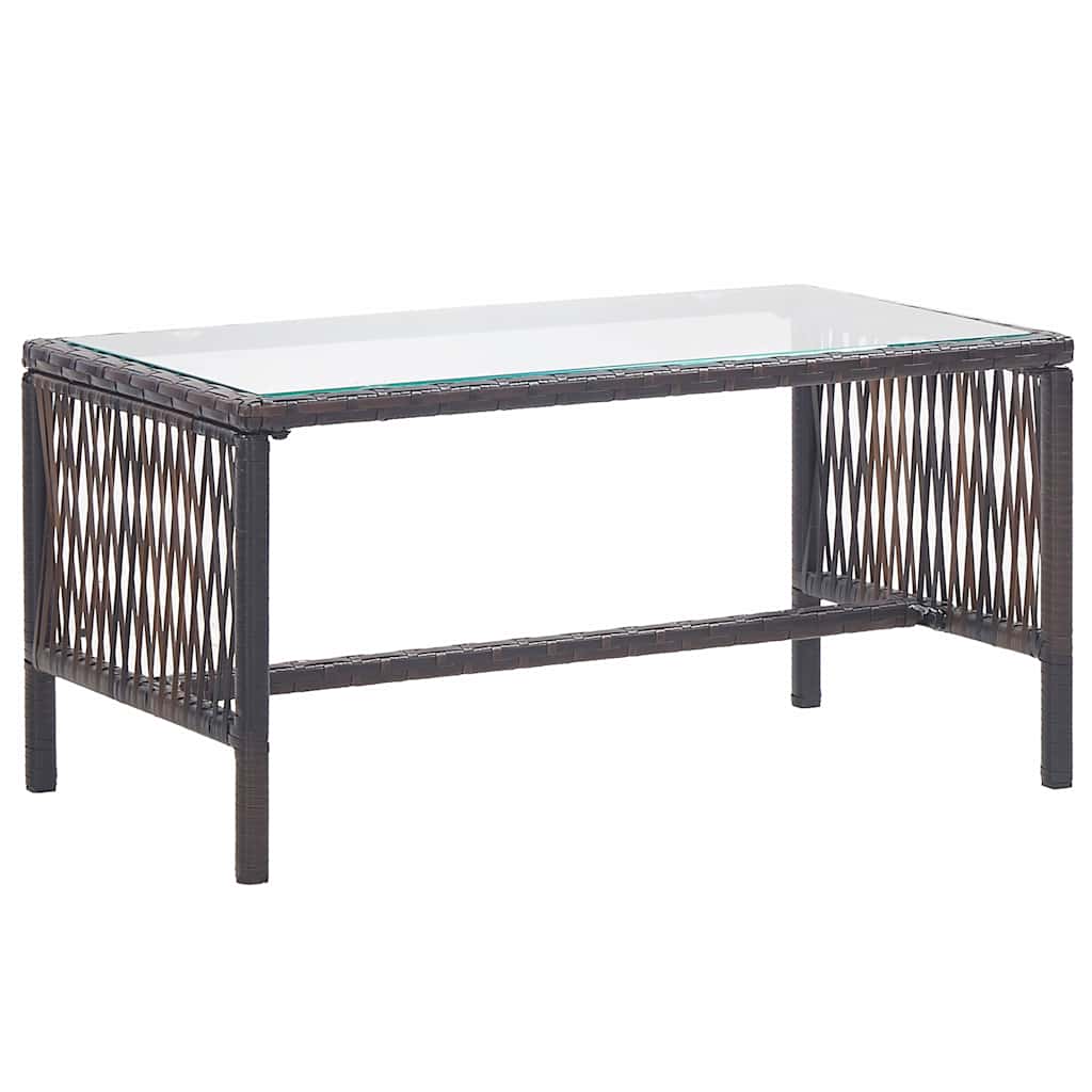 Vidaxl 4-delige loungeset met kussens poly rattan bruin