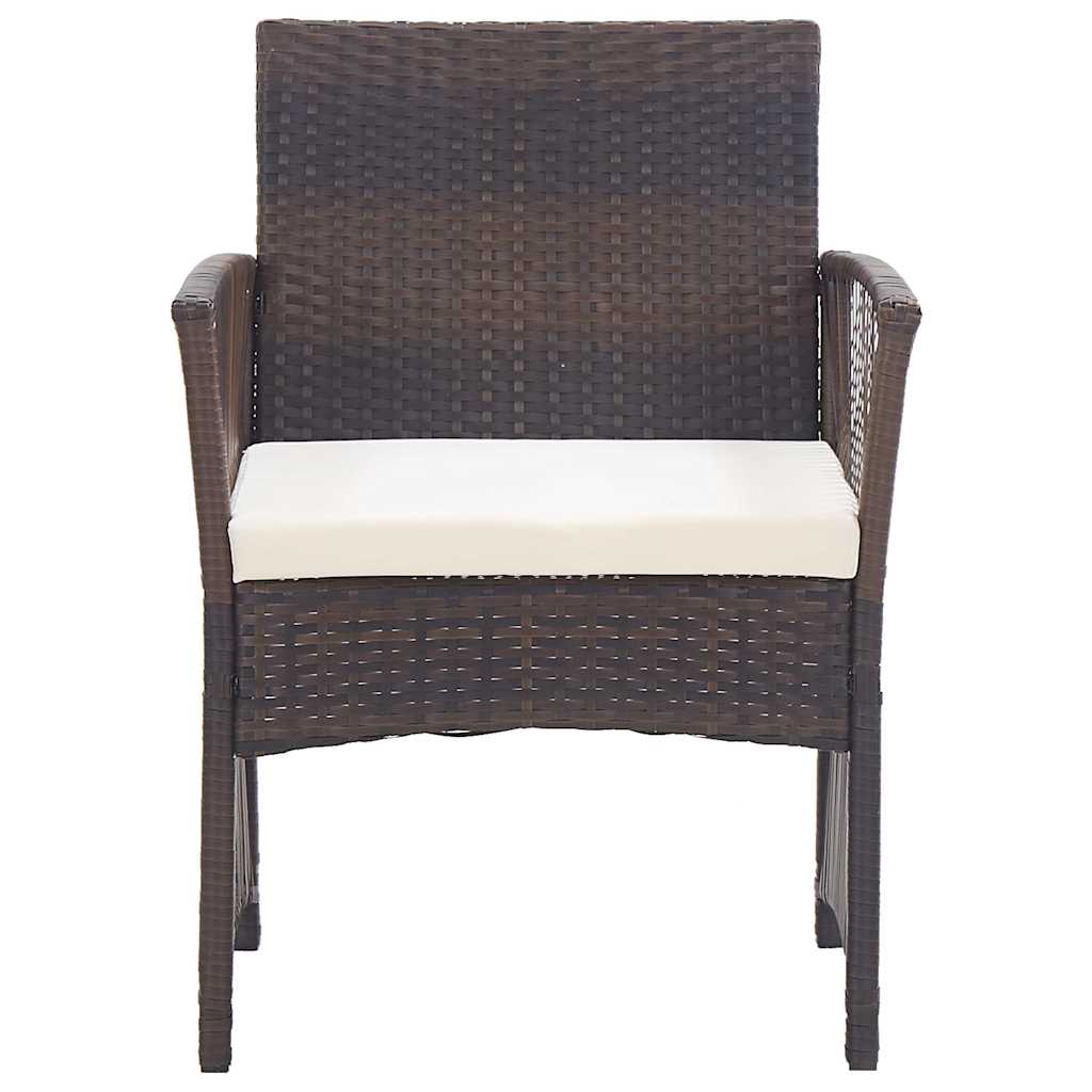 Vidaxl tuinstoelen met kussens 2 st poly rattan bruin
