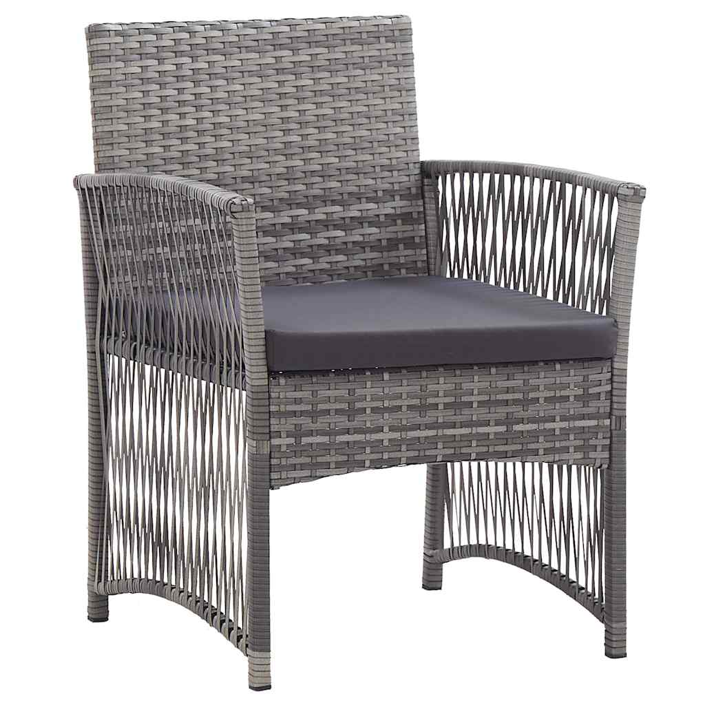 Vidaxl tuinstoelen met kussens 2 st poly rattan antraciet