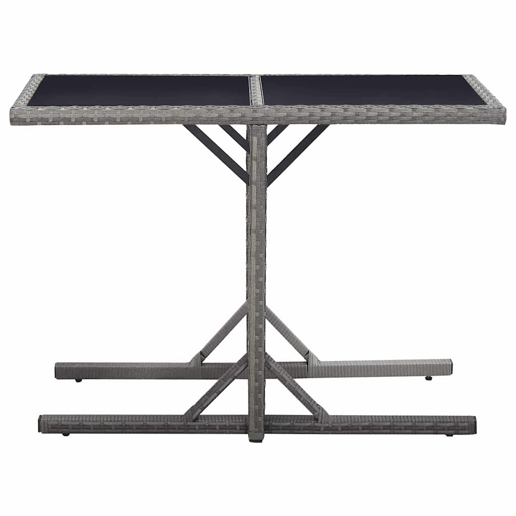 Vidaxl tuintafel 110x53x72 cm glas en poly rattan antraciet