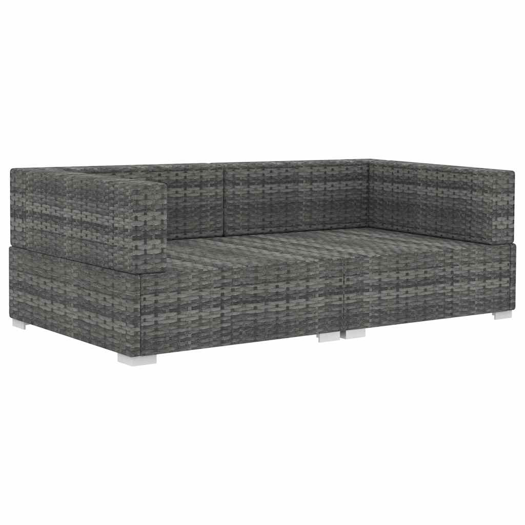 Vidaxl hoekbanken 2 st met kussens poly rattan grijs