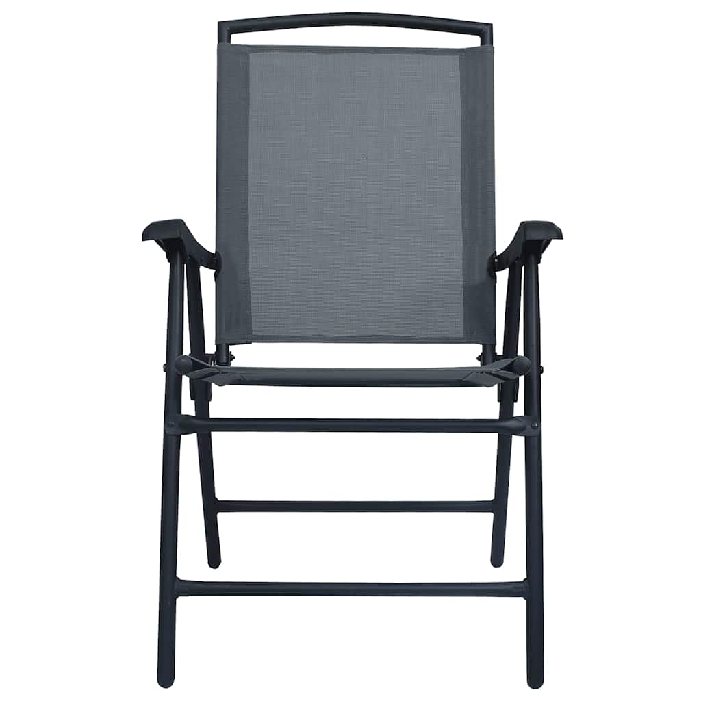 Vidaxl tuinstoelen inklapbaar 2 st textileen grijs