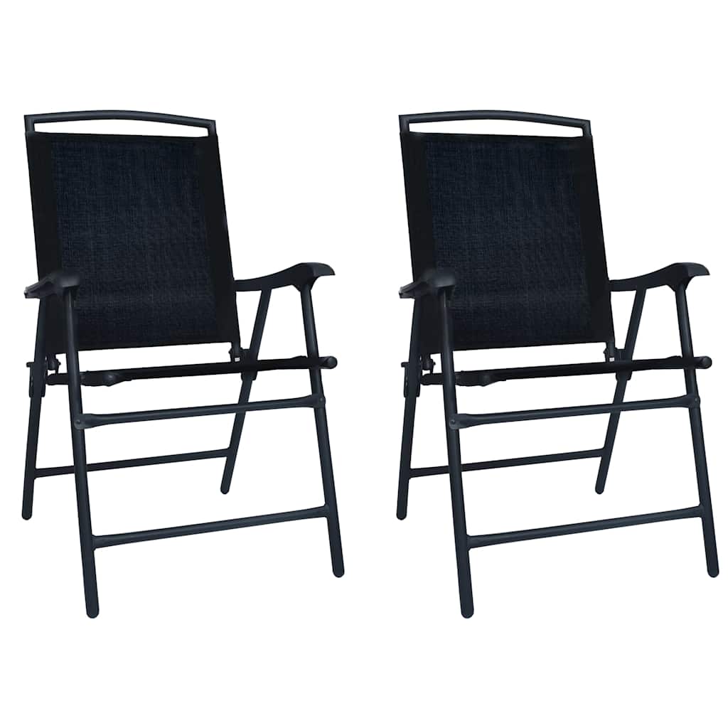 Vidaxl tuinstoelen inklapbaar 2 st textileen zwart