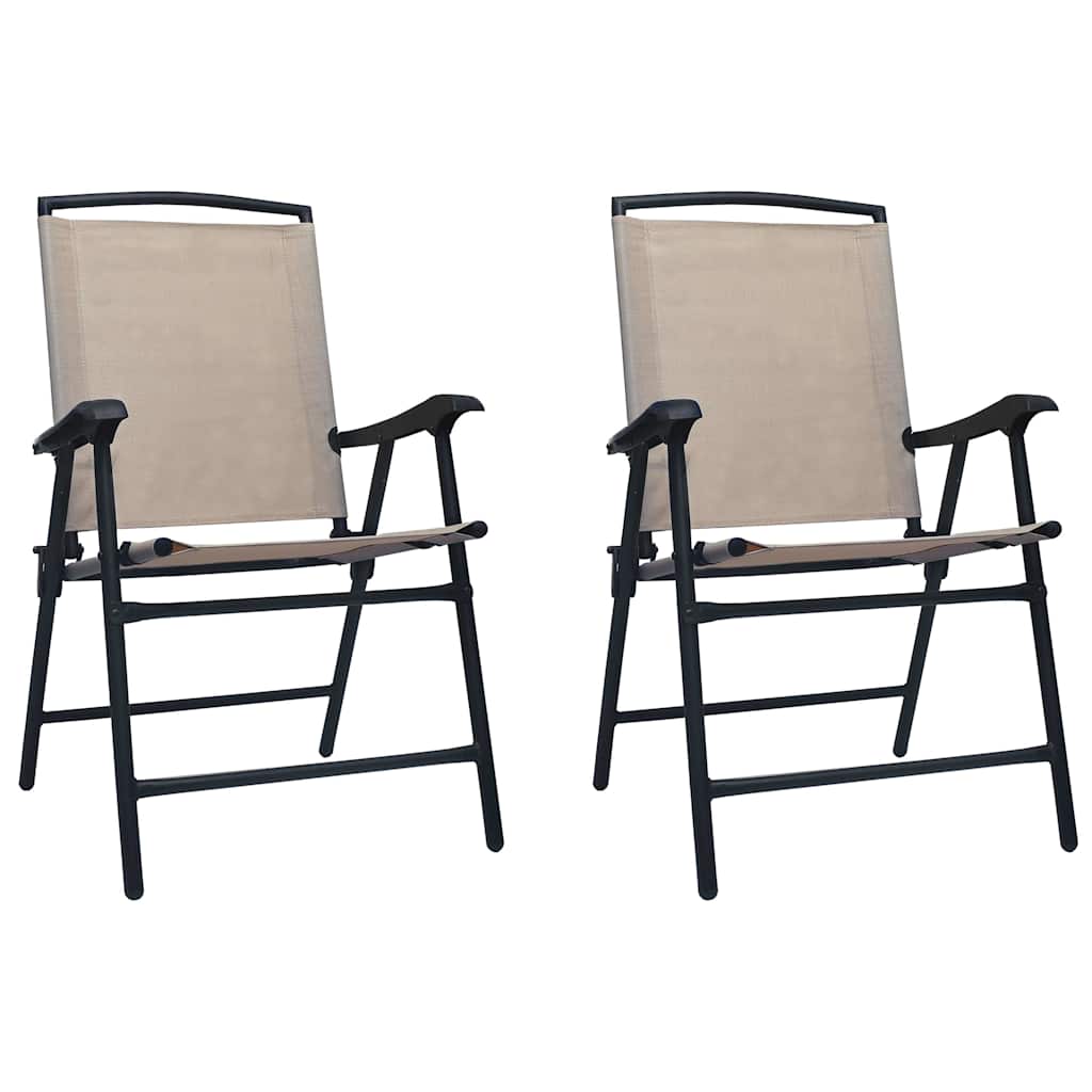 Vidaxl tuinstoelen inklapbaar 2 st textileen taupe