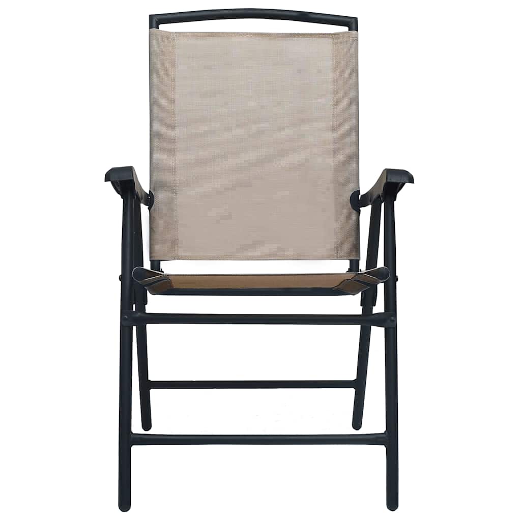 Vidaxl tuinstoelen inklapbaar 2 st textileen taupe
