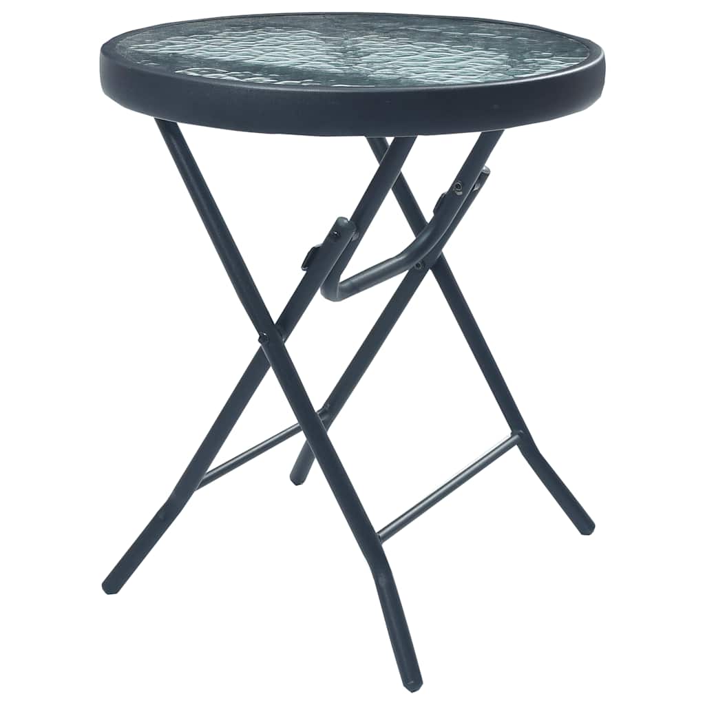 Vidaxl bistrotafel 40x46 cm staal en glas zwart