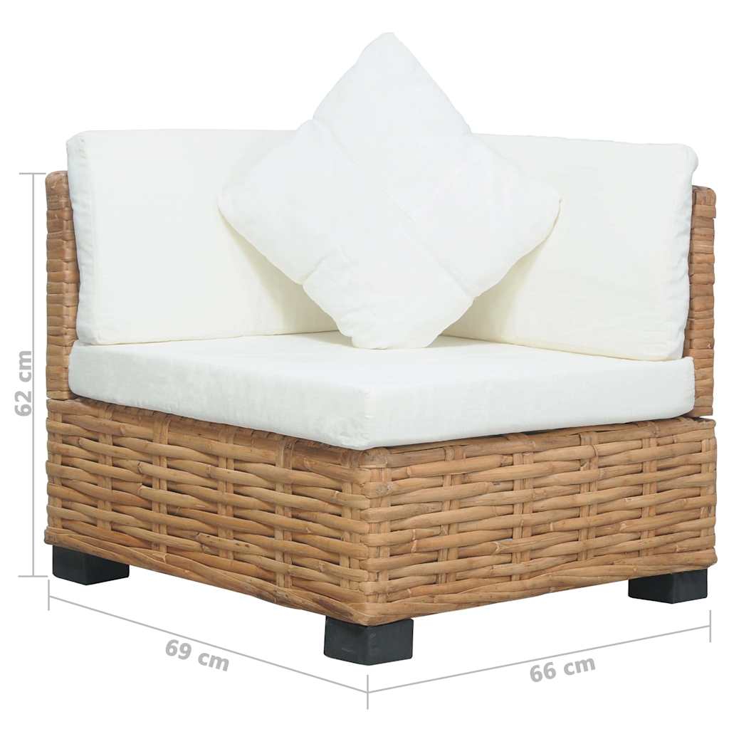 Vidaxl hoekbank met kussens natuurlijk rattan