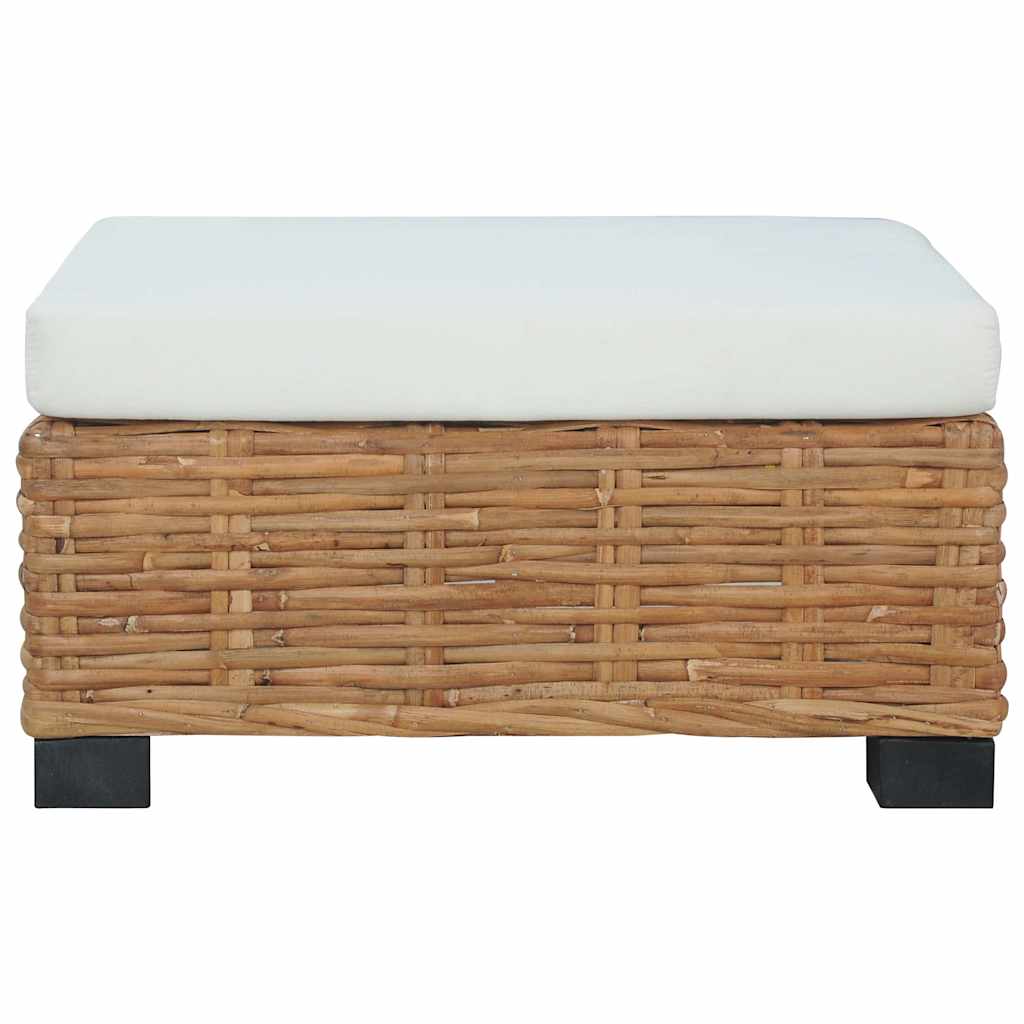 Vidaxl voetensteun met kussen natuurlijk rattan