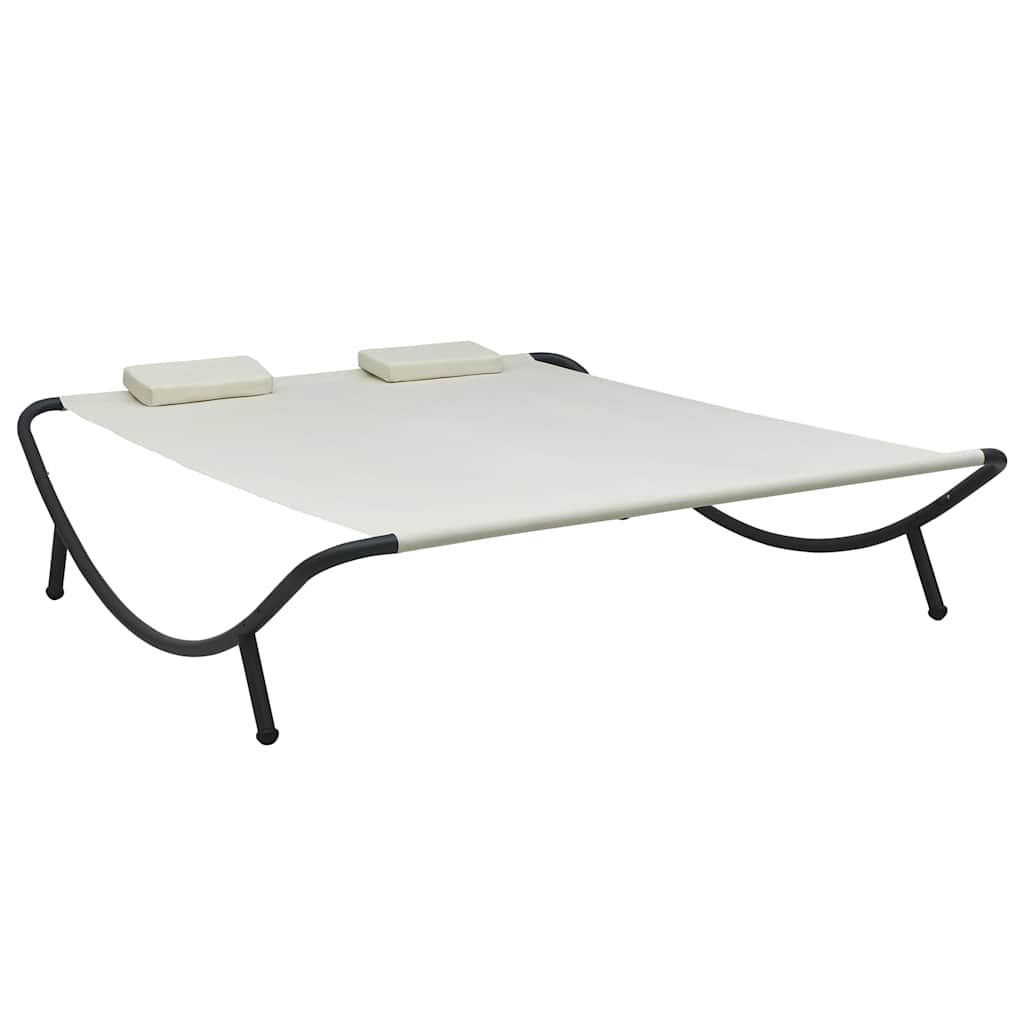 Vidaxl loungebed stof crème