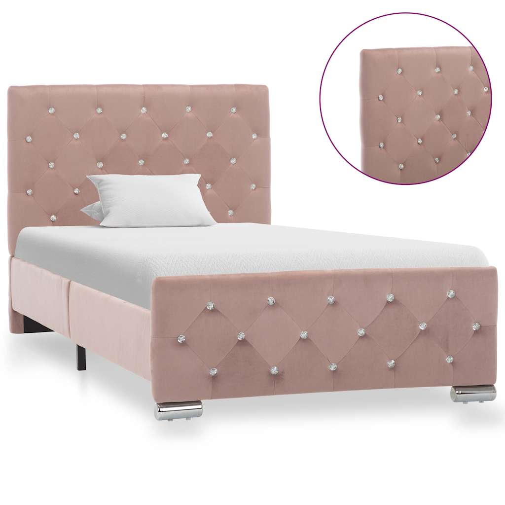 Vidaxl bedframe fluweel roze 90x200 cm