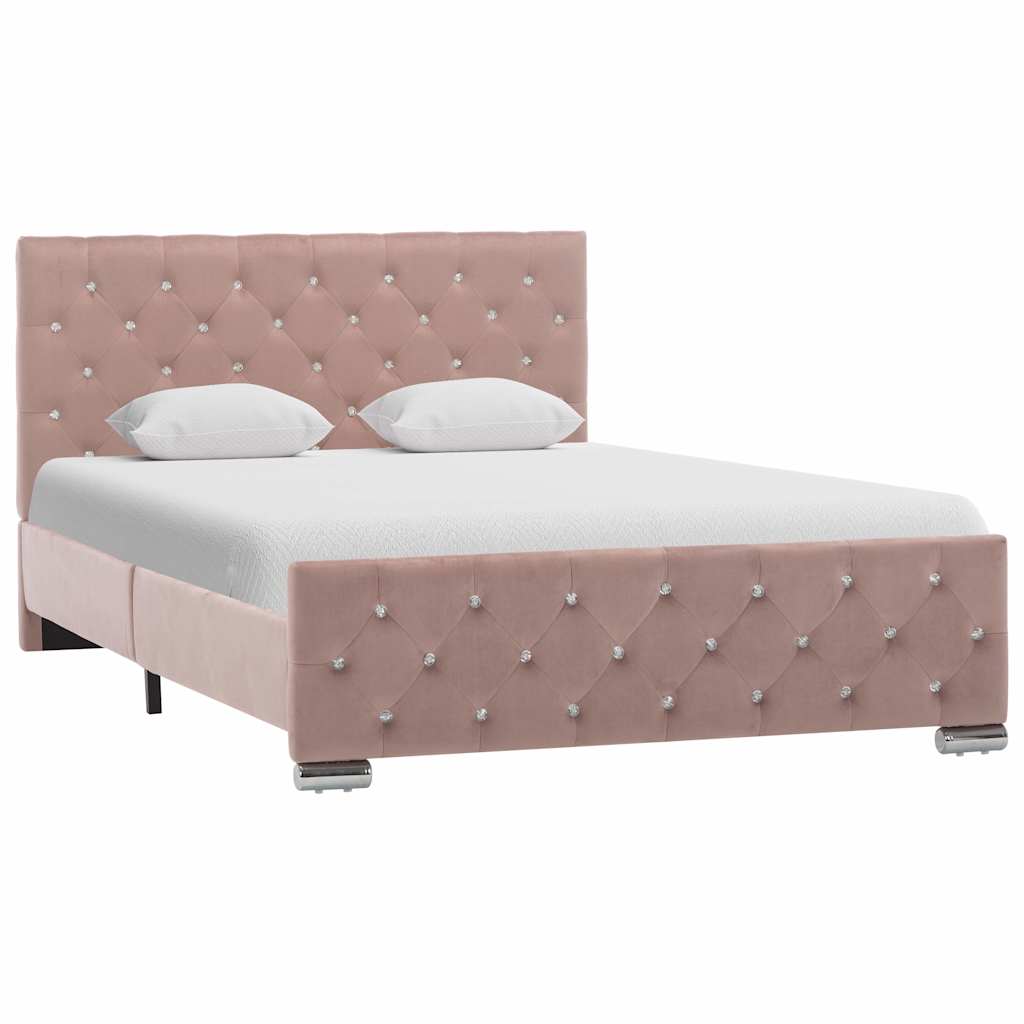 Vidaxl bedframe fluweel roze 120x200 cm