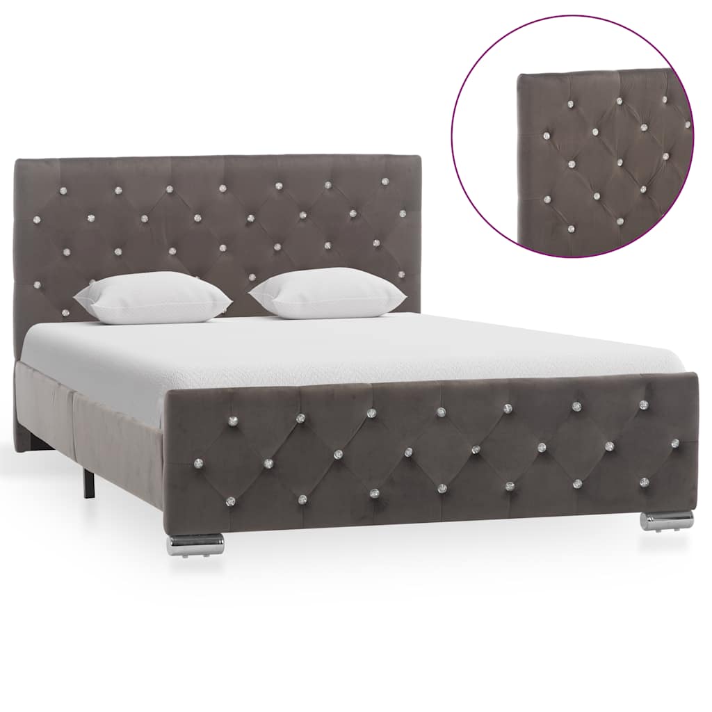 Vidaxl bedframe stof grijs 120x200 cm