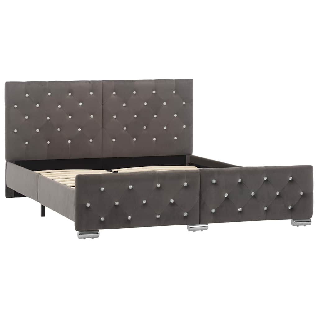 Vidaxl bedframe fluweel grijs 140x200 cm