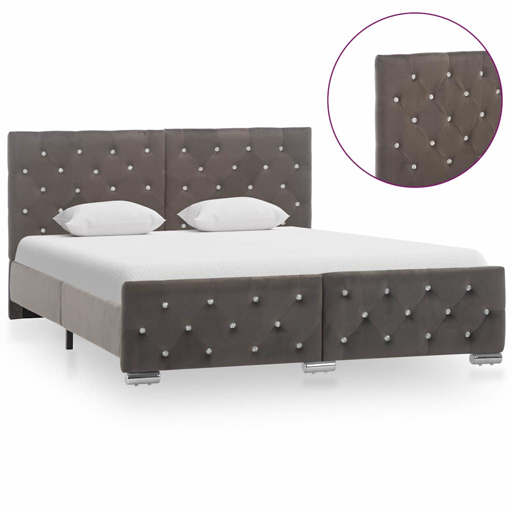 Vidaxl bedframe fluweel grijs 140x200 cm